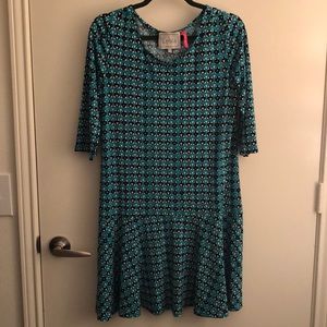 Teal Patterned Dress
